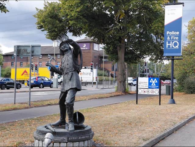 Outside the Hampshire and IOW Fire and Police HQ