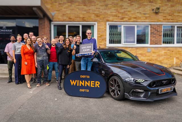 Martin's colleagues came out to help him celebrate his second big win