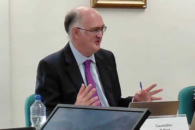Councillor Roger Bird, chair of the overview and scrutiny board at Fareham Borough Council's meeting on August 27
