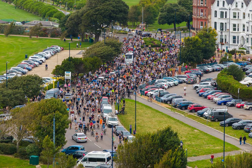 Drum and Bass on the Bike around Portsmouth, starting in Guildhall Square.
Picture: Marcin Jedrysiak