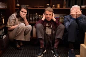 Selena Gomez, Martin Short, and Steve Martin in Only Murders in the Building