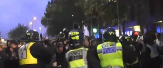 Police battling to keep order between Pompey and Saints fans in 2019