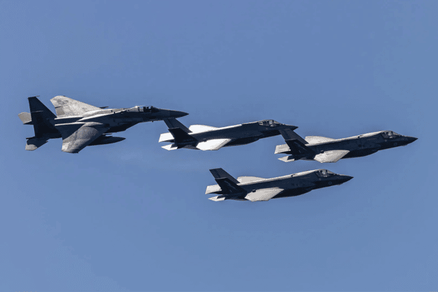 A UK-Japan flying exercise involving F-15 and F-35 aircraft.