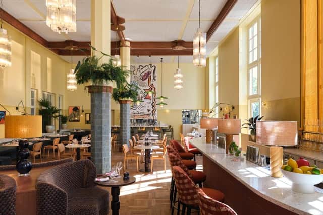 The eclectic decorations in the restaurant