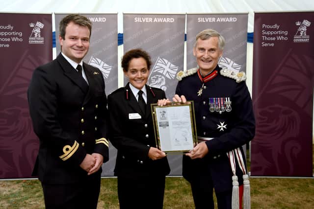 Hampshire fire service has received a silver award for supporting former military personnel.