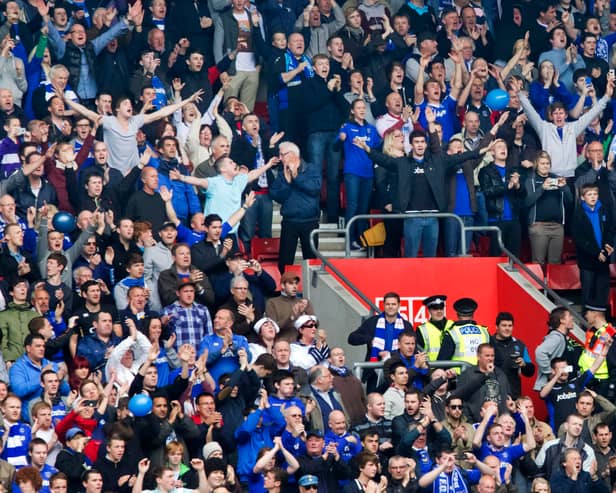 Pompey fans in good voice ahead of the kick-off.