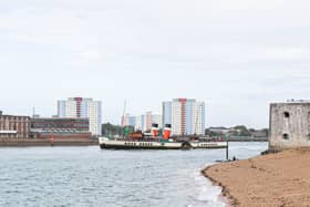 PS Waverley leaving Portsmouth on Thursday 11th September 2025. She has returned to the city for her Solent schedule, ahead of a historic meeting with SS Shieldhall.