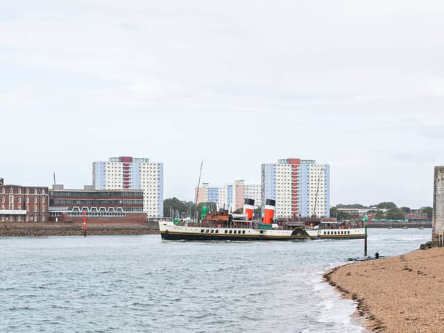 PS Waverley leaving Portsmouth on Thursday 11th September 2025. She is coming back to the city in September 2026.