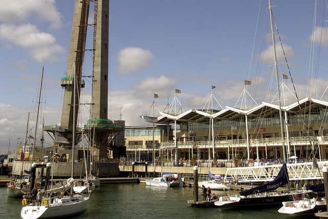The Spinnaker Tower viewed from Gunwharf Quays flats development.
Picture: Paul Jacobs taken 22nd July 2003.