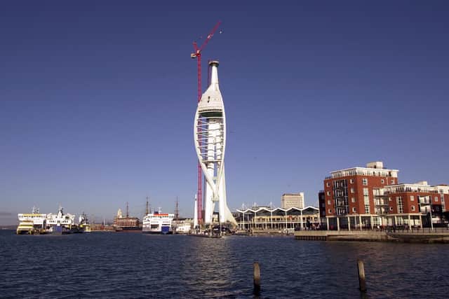 Construction work for Spinnaker Tower taken Boxing Day in 2004
PICTURE: MALCOLM WELLS (046276-140 )