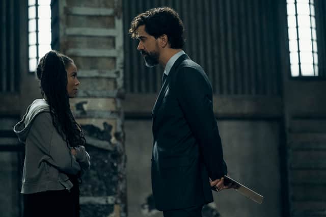 Jaz Sinclair and Hamish Linklater in season two of Gen V.