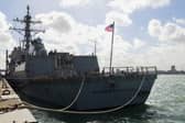 USS Winston S Churchill alongside in Portsmouth. The American destroyer is due to leave the city and resume a carrier strike group deployment.