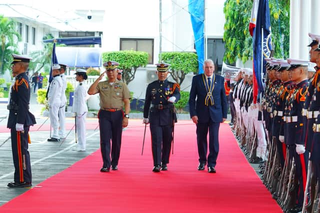 Lord Vernon Coaker in Manila, Phillppines, with the UK Carrier Strike Group operating in the Indo Pacific.