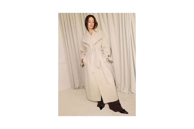 Wool Blend Exaggerated Collar Coat