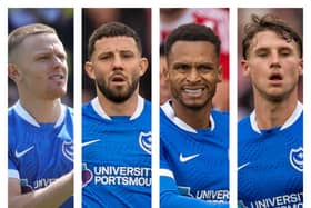 Pompey's attacking quartet from left to right: Colby Bishop, Conor Chaplin, Josh Murphy and Adrian Segecic. 