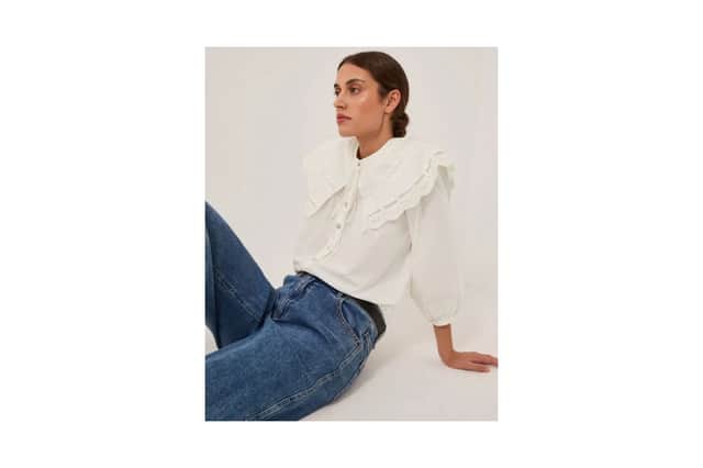 Connie Puff Sleeve Collar Blouse