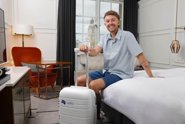 Broadcaster Roman Kemp spotted at London Marriott Hotel County Hall as he joins Marriott Bonvoy as its Getaway Guru