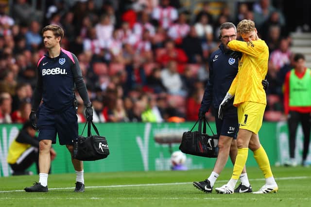 Pompey keeper Nico Schmid suffered a hand fracture in the goalless draw at Southampton