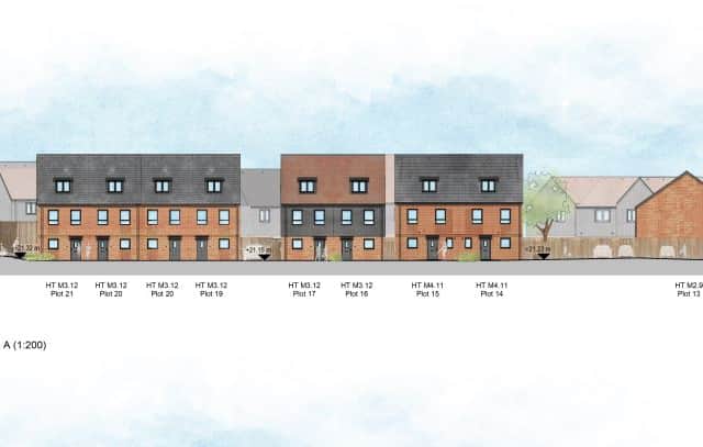 Artist's impression of proposed housing at the site of the old SSE site in Bartons Road, Havant