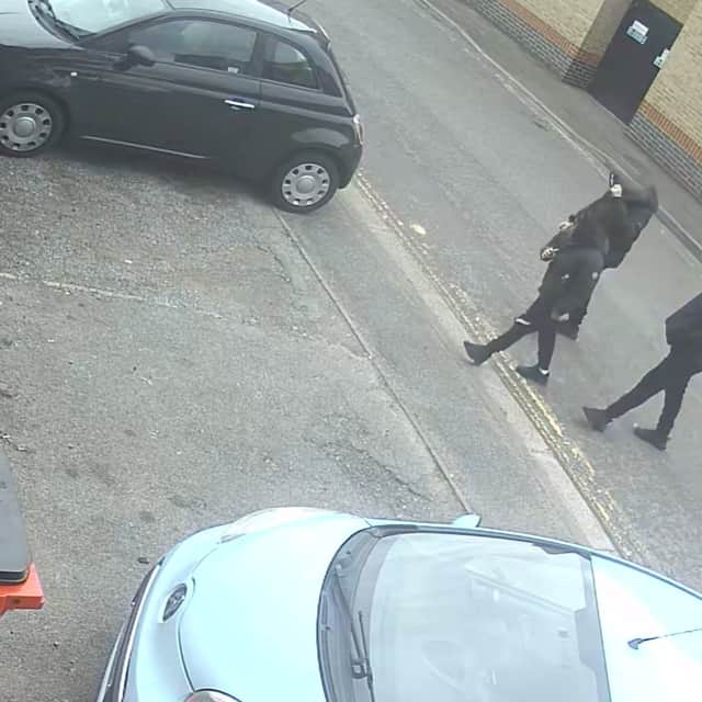 Police images of young people who accessed the roof of shops in Waterlooville High Street.