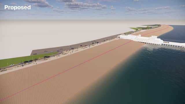 Southsea Beach will be doubled in size between the Pyramids and South Parade Pier. Picture: Southsea Coastal partners