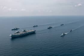 A military expert believes the freedom of navigation in the Indo-Pacific could be at risk following China’s actions against the Royal Navy. Pictured: HMS Prince of Wales on Exercise Bersama Lima.