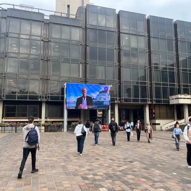 A series of poems played out in Guildhall Square on Thursday, October 2 to celebrate National Poetry Day.