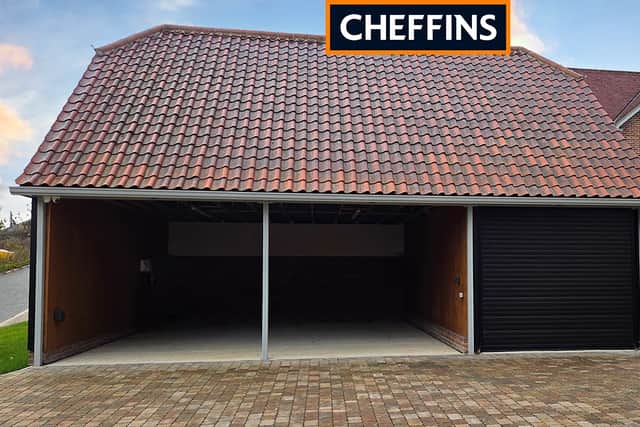 It even has a three-bay garage