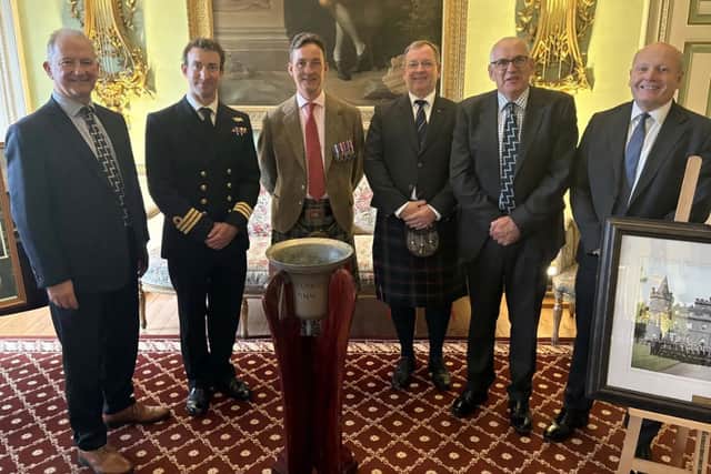 Guests at the ceremony honouring HMS Argyll in Scotland. The frigate is coming in Portsmouth awaiting disposal.