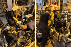 Forward Support Units (FSU) Brunel (Portsmouth) and Campbell (Plymouth) played a vital role in maintaining HMS Prince of Wales during a maintenance period on Operation Highmast.