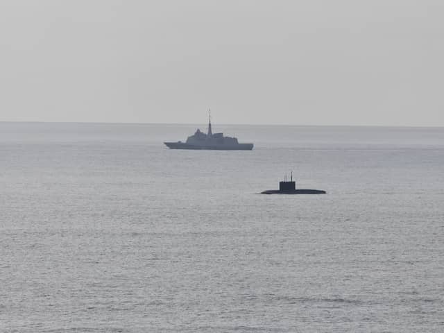 A French Navy frigate was deployed to stalk the Russian submarine RFS Novorossiysk of the coast of Brittany. Royal Navy assets have been scrambled in the past to monitor the submarine.