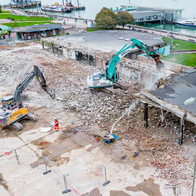 Progress of the demolition on Friday, October 10.
