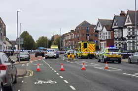 Police have cordoned off part of London Road, Hilsea, following a serious collision involving a cyclist. 