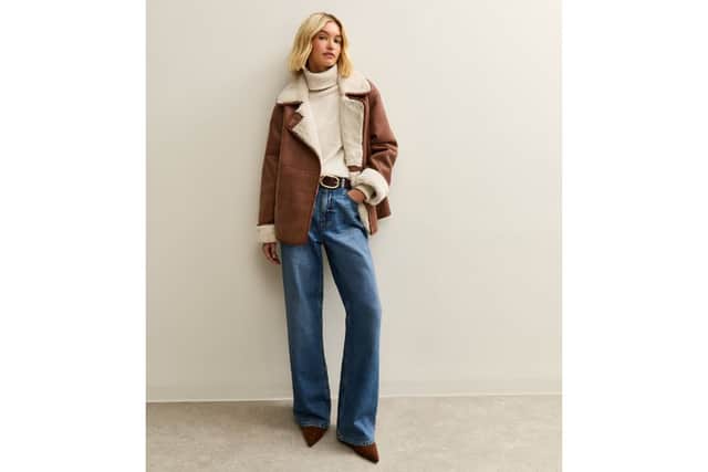 Brown Contrast Trim Bonded Jacket