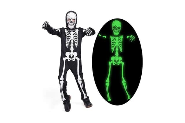 Kids glow in the dark skeleton costume