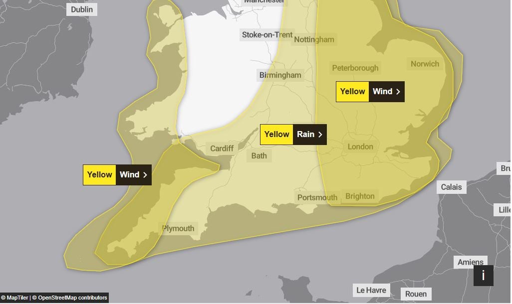 Weather warning issued with heavy rain set to lash Hampshire this week