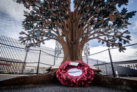 Launch of Heart of Oak Memory tree at Historic Dockyard, Portsmouth on Monday 21st October 2025. The monument honours fallen Royal Navy sailors, who gave their lives to the force.