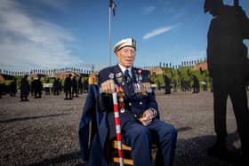 Standing with Giants at Fort Nelson, Portsmouth on Wednesday 22nd October 2025. Pictured: D-Day veteran AB Alec Penstone.