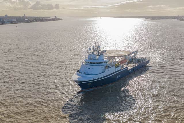 HMS Stirling Castle is sailing for the first time as a Royal Navy ship ahead of being based in Portsmouth.
