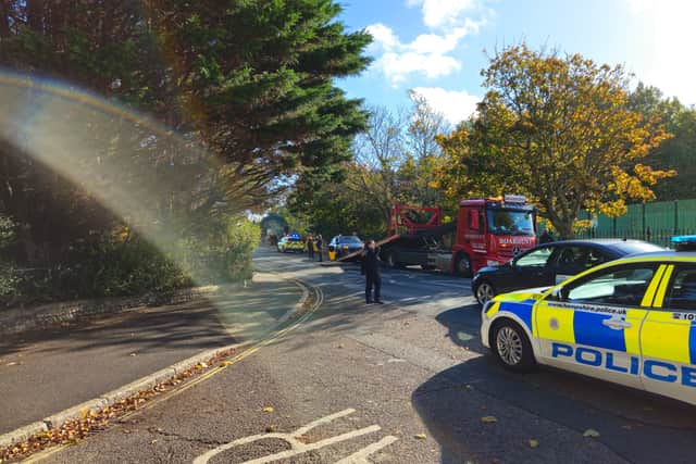 A woman was arrested after a crash at the junction of St Mary’s Road and Woodland Street