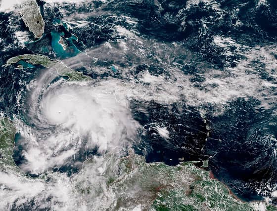 Hurricane Melissa pictured by satellite as it churned northwest through the Caribbean Sea on Monday evening