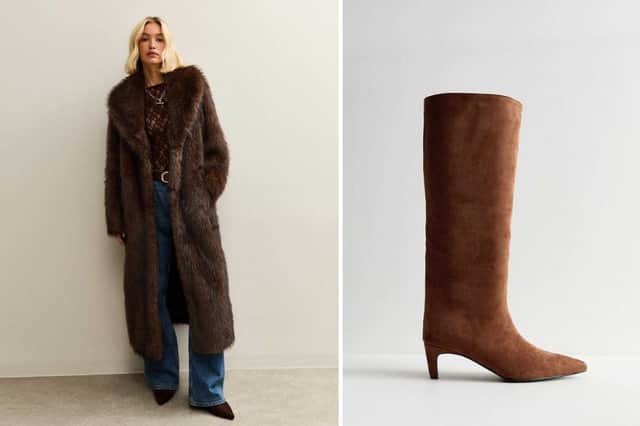 New Look faux fur coat and boots