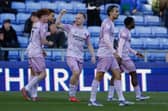 Former Pompey winger Anthony Scully celebrates his goal for Shrewsbury Town at Oldham last weekend. 