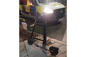 The e-scooter was taken after the rider spat at a police officer in Palmerston Road.