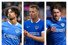 From left to right: Harvey Blair, Conor Shaughnessy and Callum Lang have all been hit with hamstring injuries for Pompey