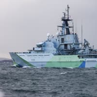 Swarm of drone boats controlled from 500 miles away surrounds Portsmouth Royal Navy ship HMS Tyne in Scotland