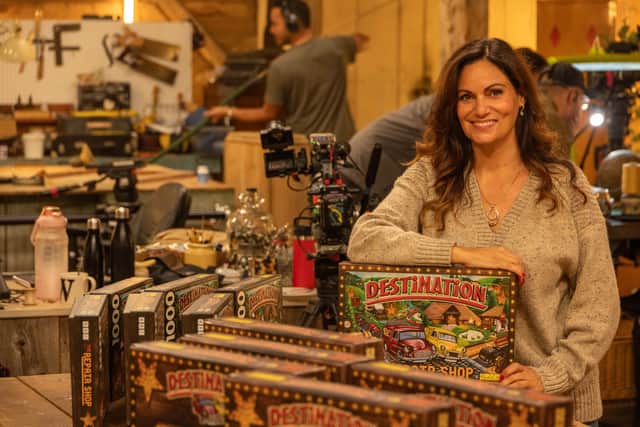 Rachel Lowe enjoyed the chance to show of Destination The Repair Shop to the team of the hit BBC series during a visit to the Weald and Downland Museum