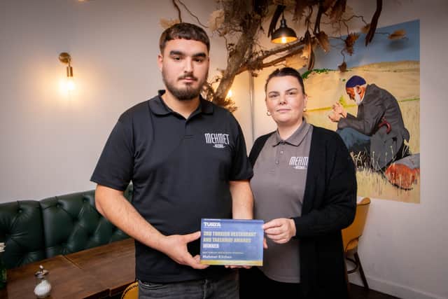 Family owned business Mehmet Kitchen, Portsmouth has won TURTA Turkish Restaurants & Takeaway Awards 2025 for best regional restaurant. 

Pictured: Yusuf Ulucan and his mother, Nicola Ulucan at Mehmet Kitchen.

Picture: Habibur Rahman