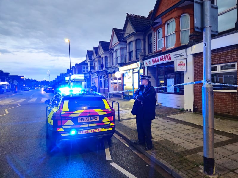 A police cordon is in place in Tangier Road following a suspected stabbing.
Picture: Stu Vaizey