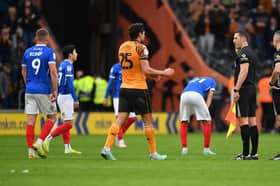 Pompey are gutted after the 3-2 defeat to Hull. Picture: Ian Lyall/ProSportsImages